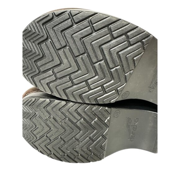 Dansko Professional Antique Brown/Black Leather Clogs Size 40 Brown 206-780202 - Picture 10 of 13